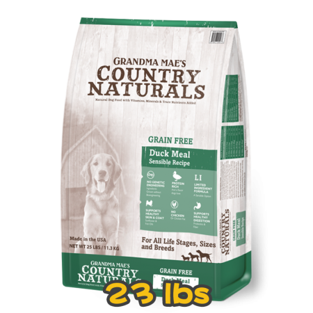 [COUNTRY NATURALS] 犬用 無穀物鴨肉配方全犬乾糧 GRAIN FREE Duck Meal Sensible Recipe 23bs