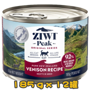 [ZIWI Peak 巔峰] 貓用 NEW ZEALAND VENISON RECIPE 紐西蘭鹿肉配方全貓罐頭 185g x12罐