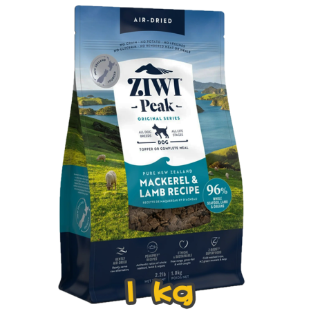 [ZIWI Peak 巔峰] 犬用 NEW ZEALAND MACKEREL & LAMB RECIPE 紐西蘭鯖魚及羊肉配方風乾全犬狗糧 1kg
