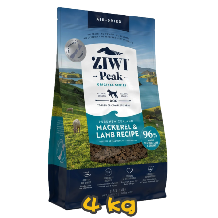 [ZIWI Peak 巔峰] 犬用 NEW ZEALAND MACKEREL & LAMB RECIPE 紐西蘭鯖魚及羊肉配方風乾全犬狗糧 4kg