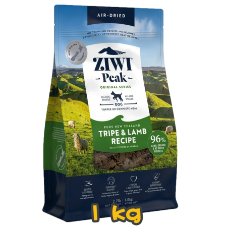 [ZIWI Peak 巔峰] 犬用 NEW ZEALAND TRIPE & LAMB RECIPE 紐西蘭草胃及羊肉配方風乾全犬狗糧 1kg