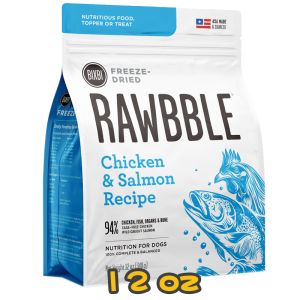 [RAWBBLE] 犬用 Salmon & Chicken Recipe 三文魚雞肉配方冷凍脫水鮮肉全犬狗糧 12oz