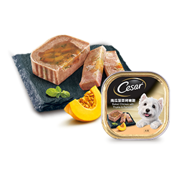 [Cesar西莎] 犬用 Baked Chicken with Thyme & Pumpkin 南瓜菠菜烤嫩雞狗罐頭 100G