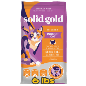 [solid gold 素力高] 貓用 無穀物雞肉室內全貓乾糧 Indoor Cat Chicken, Lentils & Apple Recipe Grain-Free Gluten-Free 6lbs