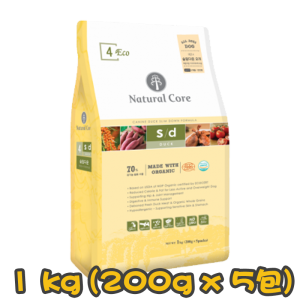 [Natural Core] 狗用 ECO4 鴨肉健美有機全犬狗糧 FORMULATED FOR OVERWEIGHT DOG s/d DUCK 1kg (200g x5包) (鴨肉味)