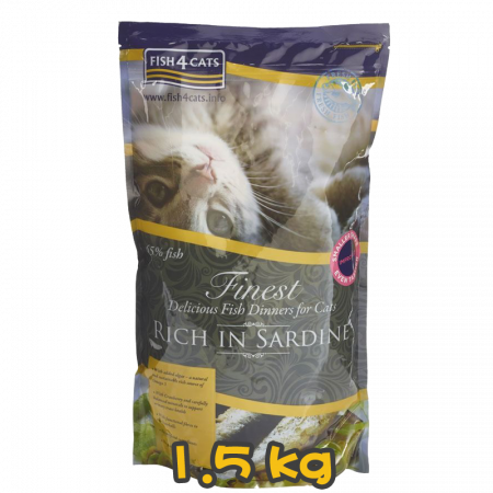 [FISH4CATS] 貓用 沙甸魚全天然配方無穀物全貓貓乾糧 Finest RICH IN SARDINE 1.5kg