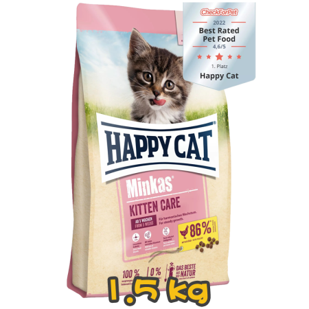 [HAPPY CAT] 貓用 初生貓營養配方幼貓乾糧 Minkas Kitten Care 1.5kg