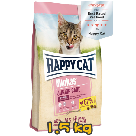 [HAPPY CAT] 貓用 幼貓營養配方幼貓乾糧 Minkas Junior Care 1.5kg