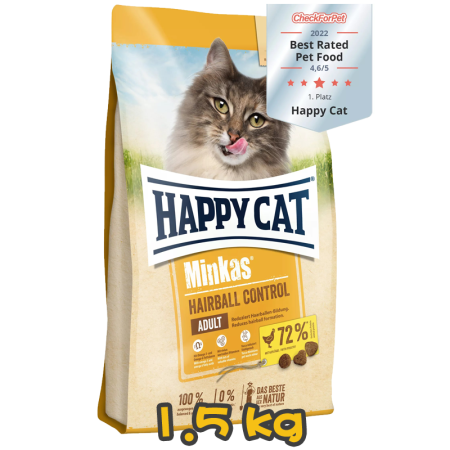 [HAPPY CAT] 貓用 全貓毛球控制配方全貓乾糧 Minkas Hairball Control 1.5kg