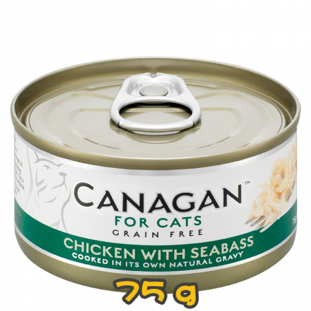 [Canagan] 貓用 天然無穀物雞肉伴鱸魚配方 全貓濕糧 Chicken with Seabass 75g