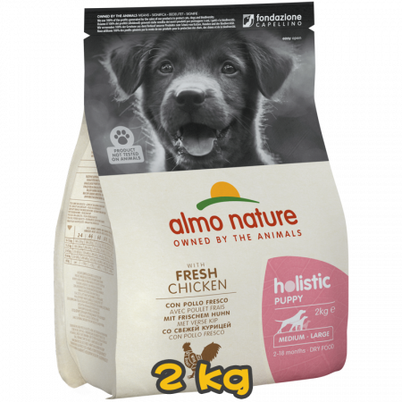 [almo nature] 犬用 Holistic Puppy M/L 幼犬配方優質狗乾糧新鮮雞肉 幼犬乾糧 Fresh Chicken & Rice Flavour 2kg