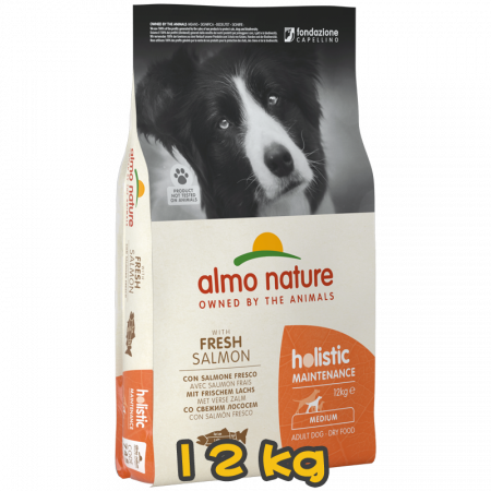 [almo nature] 犬用 Holistic Maintenance M中型犬 成犬配方優質狗乾糧新鮮三文魚 中型犬乾糧 Fresh Salmon & Rice Flavour 12kg