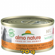 [almo nature] 貓用 HFC Natural 天然貓罐頭雞肉吞拿魚 全貓濕糧 Chicken with Tuna Flavour 70g