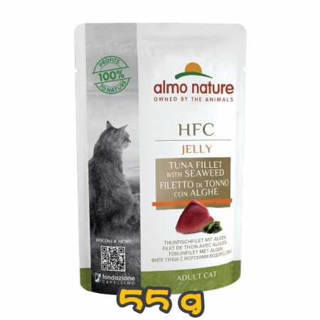 [almo nature] 貓用 HFC Jelly 鮮肉上湯啫喱貓濕包海藻吞拿魚柳 全貓濕糧 Tuna Fillet & Seaweed Flavour 55g