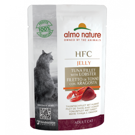 [almo nature] 貓用 HFC Jelly 鮮肉上湯啫喱貓濕包龍蝦吞拿魚柳 全貓濕糧 Tuna Fillet & Lobster Flavour 55g