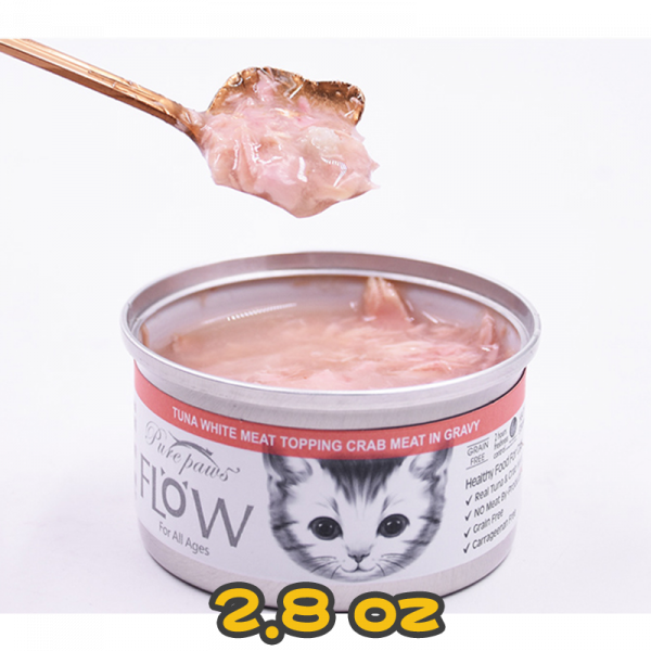 [PurePaws] 貓用 高湯海鮮系列吞拿魚+蟹 全貓濕糧  TUNA WHITE MEAT TOPPING CRAB MEAT IN GRAVY FLOW For All Ages 2.8oz
