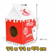 [Gift$1500] [ICLE] 牛奶盒瓦通紙貓抓板(黃色/藍色/紅色) Milk box paper cat scratcher