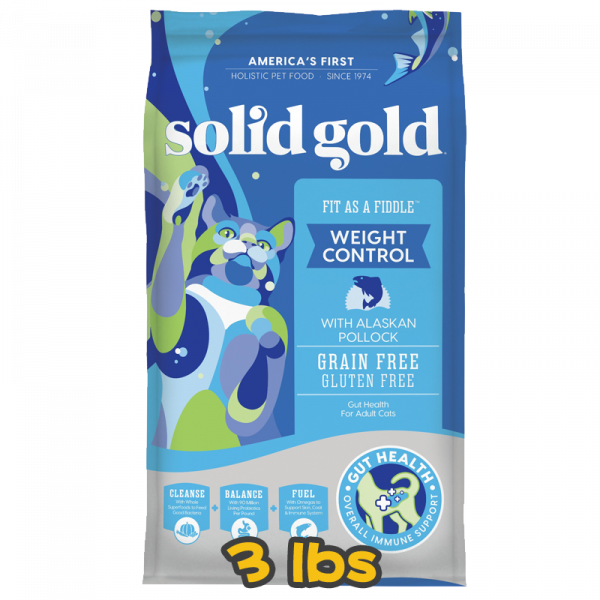[solid gold 素力高] 貓用 無穀物鱈魚低卡全貓乾糧 Fit as a Fiddle With Fresh Caught Alaskan Pollock Grain-Free Gluten-Free 3lbs 