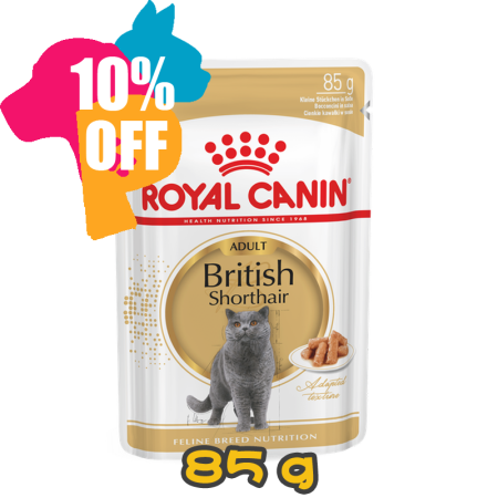 [ROYAL CANIN 法國皇家] 貓用 British Shorthair Adult (Gravy) 英國短毛成貓專屬主食濕糧（肉汁）鋁袋濕糧 85g
