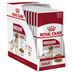 [ROYAL CANIN 法國皇家] 犬用 Medium Adult (Gravy) 中型成犬營養主食濕糧（肉汁） 140g x10包
