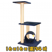 貓用 34" 三層平面圓筒貓座貓傢俬 Three Layers Cat Furniture