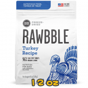 [RAWBBLE] 犬用 Turkey Recipe 火雞配方冷凍脫水鮮肉全犬狗糧 12oz