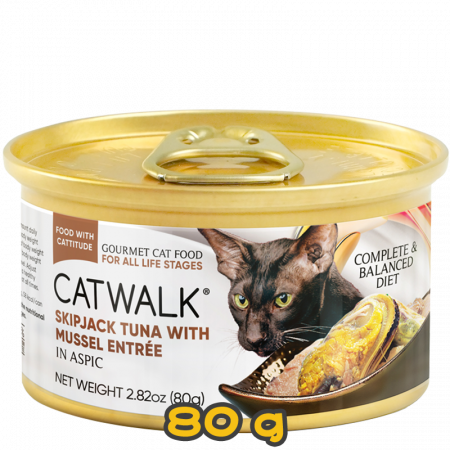 [CATWALK] 貓用鰹吞拿魚青口主食全貓罐頭 Skipjack Tuna With Mussel Entrée Formula 80g