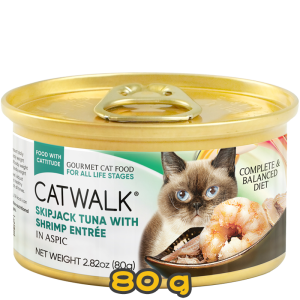 [CATWALK] 貓用鰹吞拿魚海蝦主食全貓罐頭 Skipjack Tuna With Shrimp Entrée Formula 80g