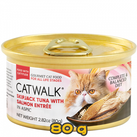 [CATWALK] 貓用鰹吞拿魚三文魚主食全貓罐頭 Skipjack Tuna With Salmon Entrée Formula 80g