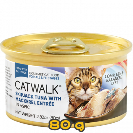[CATWALK] 貓用鰹吞拿魚鯖魚主食全貓罐頭 Skipjack Tuna With Mackerel Entrée Formula 80g