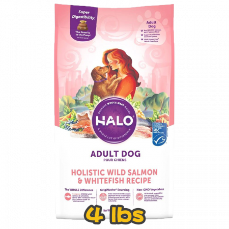[HALO] 犬用 野生三文魚白魚配方成犬乾糧 Holistic Wild Salmon & Whitefish Recipe Dog Dry Food -4lb