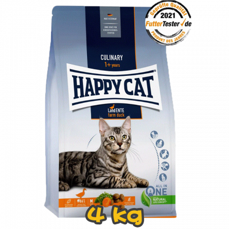[HAPPY CAT] 貓用 成貓鴨肉配方成貓乾糧 Adult Grainfree Land-Ente Duck 4kg