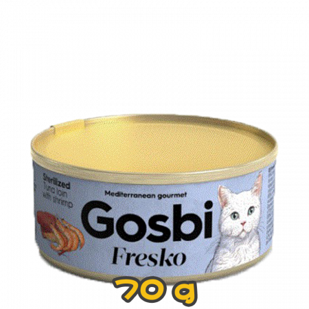 [Gosbi] 貓用 Fresko系列 無穀物吞拿魚及大蝦絕育配方成貓罐頭 Tuna Loin & Shrimp Flavour 70g