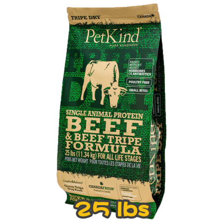 [PetKind] 犬用 單一蛋白牛草胃及牛肉配方狗乾糧  TripeDry SAP Green Beef Tripe Formula 25lbs 