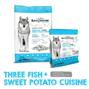 [BACK2NATURE] 犬用 無穀物3魚(鱈,青鱈,鰈魚)甘薯全犬糧 Three Fish & Sweet Potato Cuisine Dog Dry Food 11kg