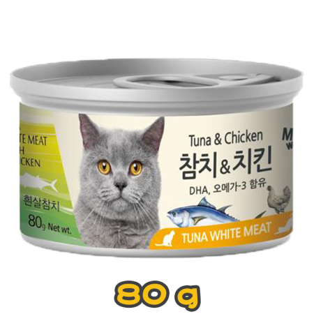[Meowow] 貓用 高級白吞拿魚鮮嫩雞肉貓濕糧 White Tuna & Chicken Recipe Cat Wet Food -80g