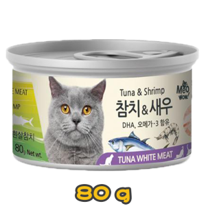 [Meowow] 貓用 高級白吞拿魚鮮蝦貓濕糧 White Tuna & Shrimp Recipe Cat Wet Food -80g