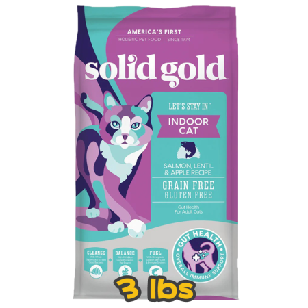 [solid gold 素力高] 貓用 無穀物三文魚室內全貓乾糧 Indoor Cat Salmon, Lentils & Apple Recipe Grain-Free Gluten-Free 3lbs
