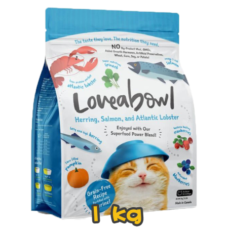 [Loveabowl] 貓用 無穀物龍蝦雙魚海鮮配方全貓乾糧 Grain Free Herring Salmon & Atlantic Lobster Recipe 1kg