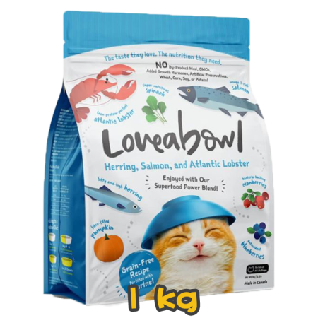 [Loveabowl] 貓用 無穀物龍蝦雙魚海鮮配方全貓乾糧 Grain Free Herring Salmon & Atlantic Lobster Recipe 1kg