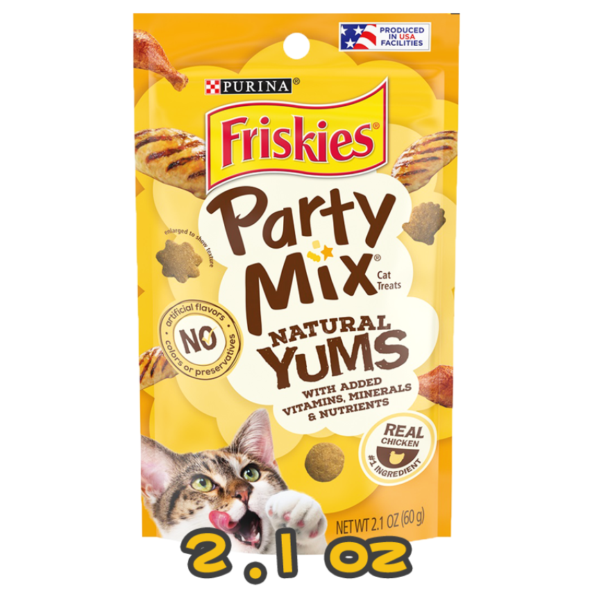 [清貨] [PartyMix] 雞肉味鬆脆粒貓小食 Natural Yums Real Chicken Cat Treats -2.1oz