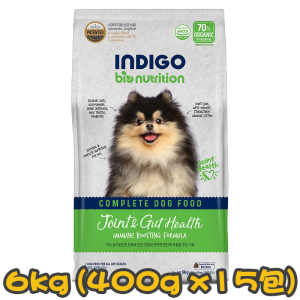 [INDIGO] 犬用 天然有機關節及益生菌腸道保護配方全犬糧 Joint & Gut Health For Dog 6kg (400g x15包) 