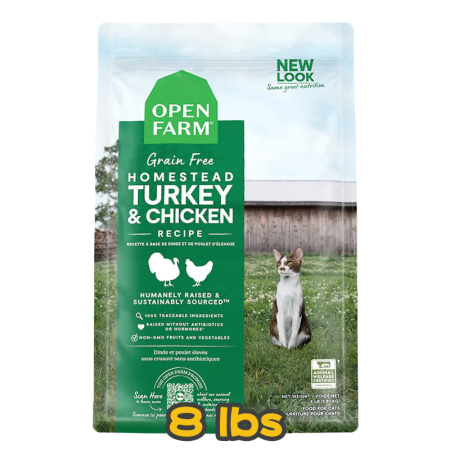 [Open Farm 開心農場] 貓用 無穀物火雞走地雞配方貓乾糧 Homestead Turkey & Chicken Cat Dry Food 8lb