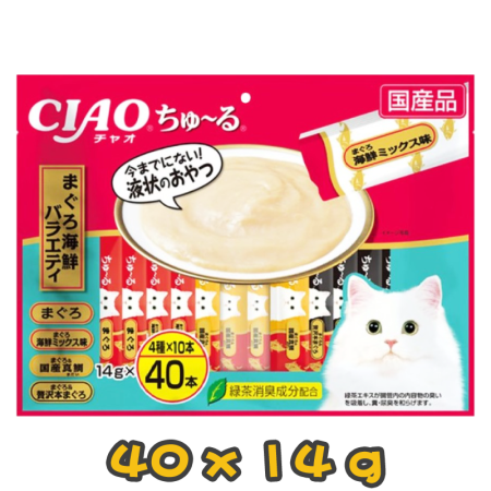 [CIAO CHURU] 貓用 貓零食條 豪華品種吞拿魚綜合 SC-278 全貓小食 40 x 14g