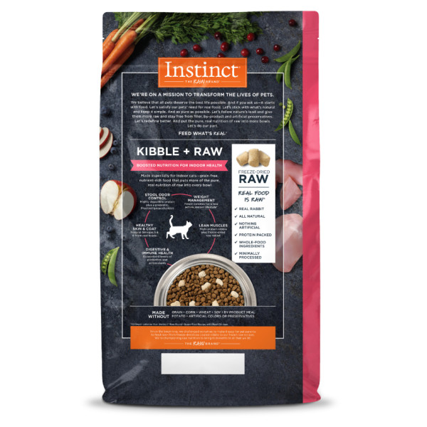 [Instinct 本能] 貓用 凍乾生肉無穀物室內兔肉配方全貓乾糧 Raw Boost Indoor Health Rabbit Recipe 4.5lbs