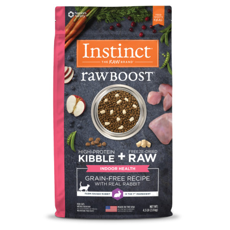 [Instinct 本能] 貓用 凍乾生肉無穀物室內兔肉配方全貓乾糧 Raw Boost Indoor Health Rabbit Recipe 4.5lbs