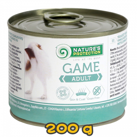 [NATURE'S PROTECTION 保然] 犬用 ADULT GAME 1歲或以上鹿肉主食罐成犬罐頭 200g