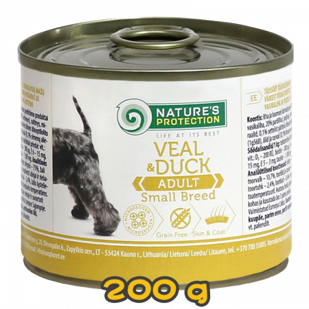 [NATURE'S PROTECTION 保然] 犬用 ADULT VEAL & DUCK 1歲或以上牛肉及鴨肉主食罐成犬罐頭 200g