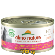 [almo nature] 貓用 HFC Jelly 天然貓罐頭三文魚雞肉貓罐頭 全貓濕糧 Salmon & Chicken Flavour 70g 