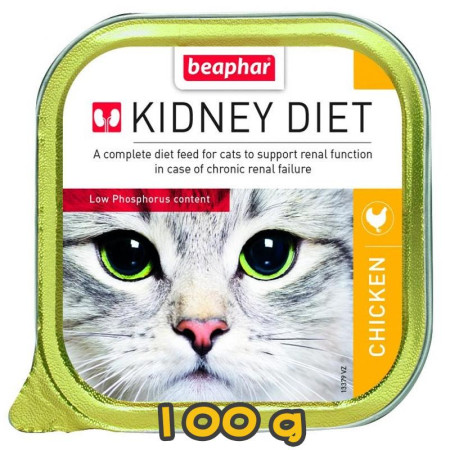 [Beaphar威霸] 貓用 (黃色) 雞肉腎臟保健貓濕糧100g